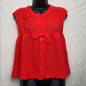 See by Chloe red knit sweater vest